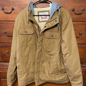 Levi's Tan Hooded Military Jacket